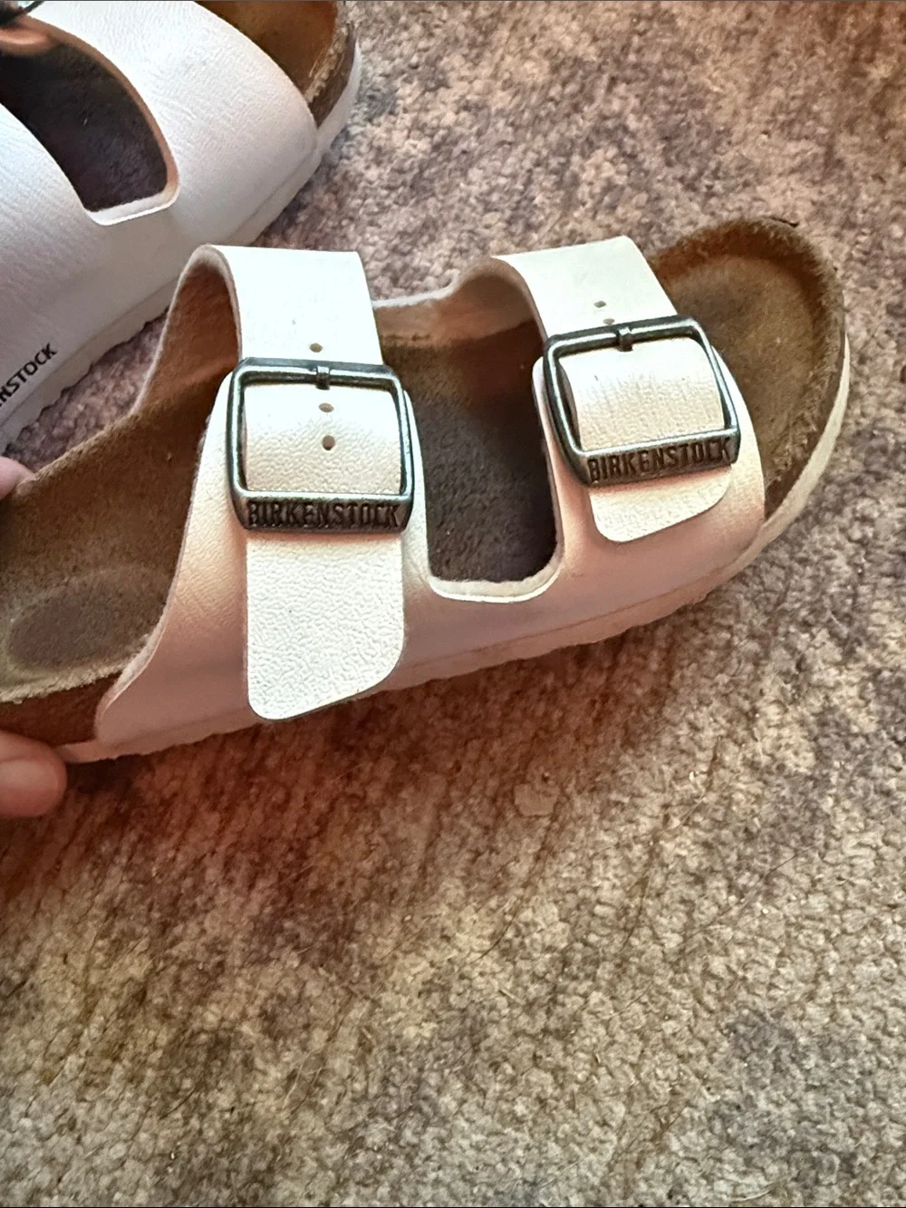 Birkenstock Kids Cream Double-Buckle Slide Sandals